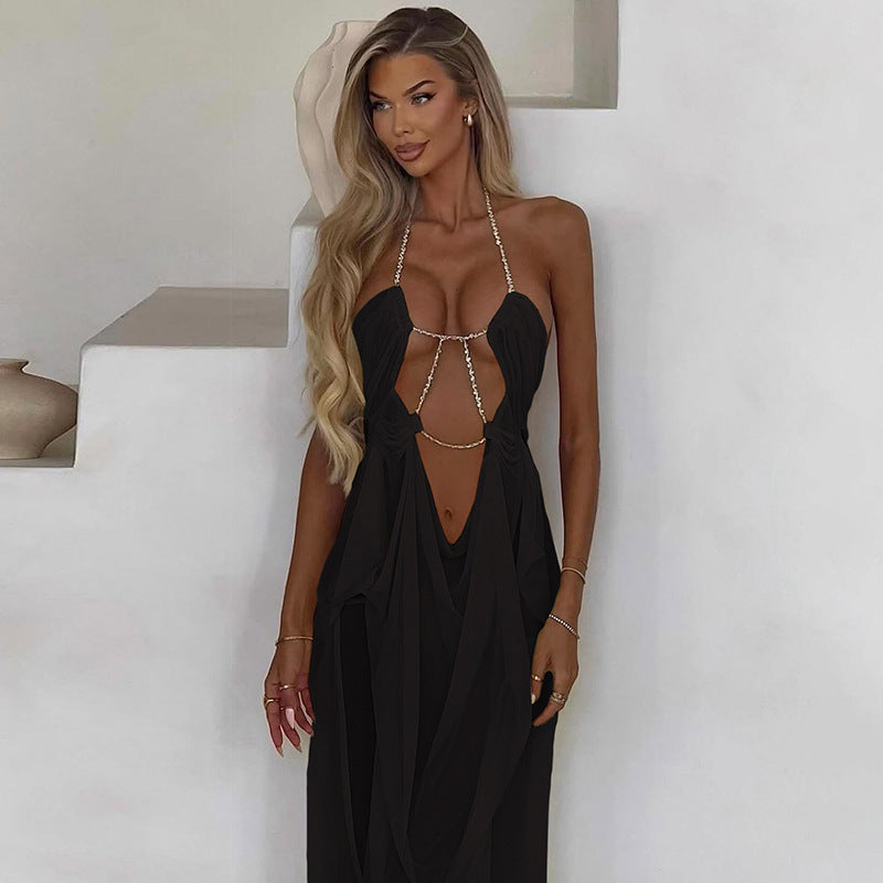 Mesh Halter Neck Dress