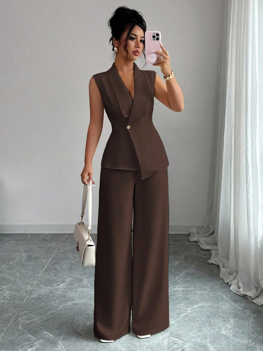 Elegant Sleeveless Vest and Pants Set
