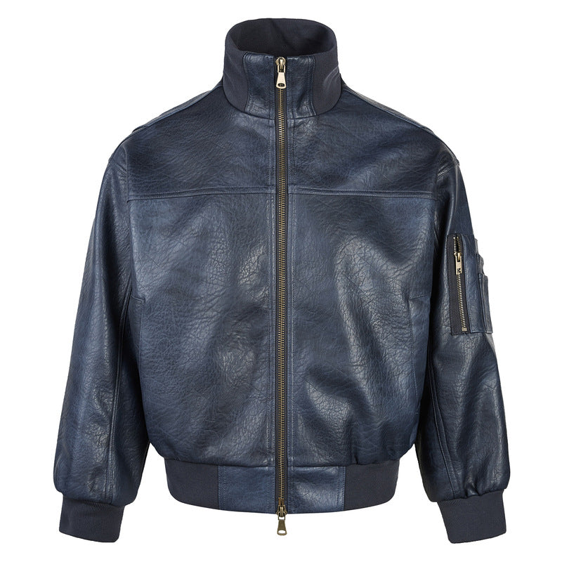 Retro Matte PU Leather Jacket