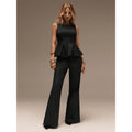 Women's Sleeveless Square Neck Top and Wide-Leg Pants