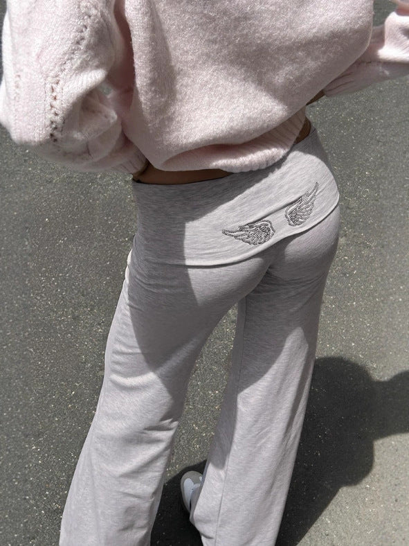 Sweet & Spicy Style Wings Sequin Casual Hoodie and Trousers