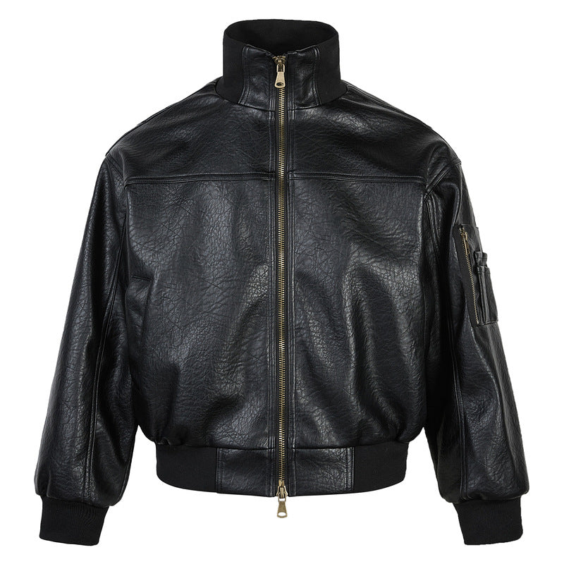 Retro Matte PU Leather Jacket