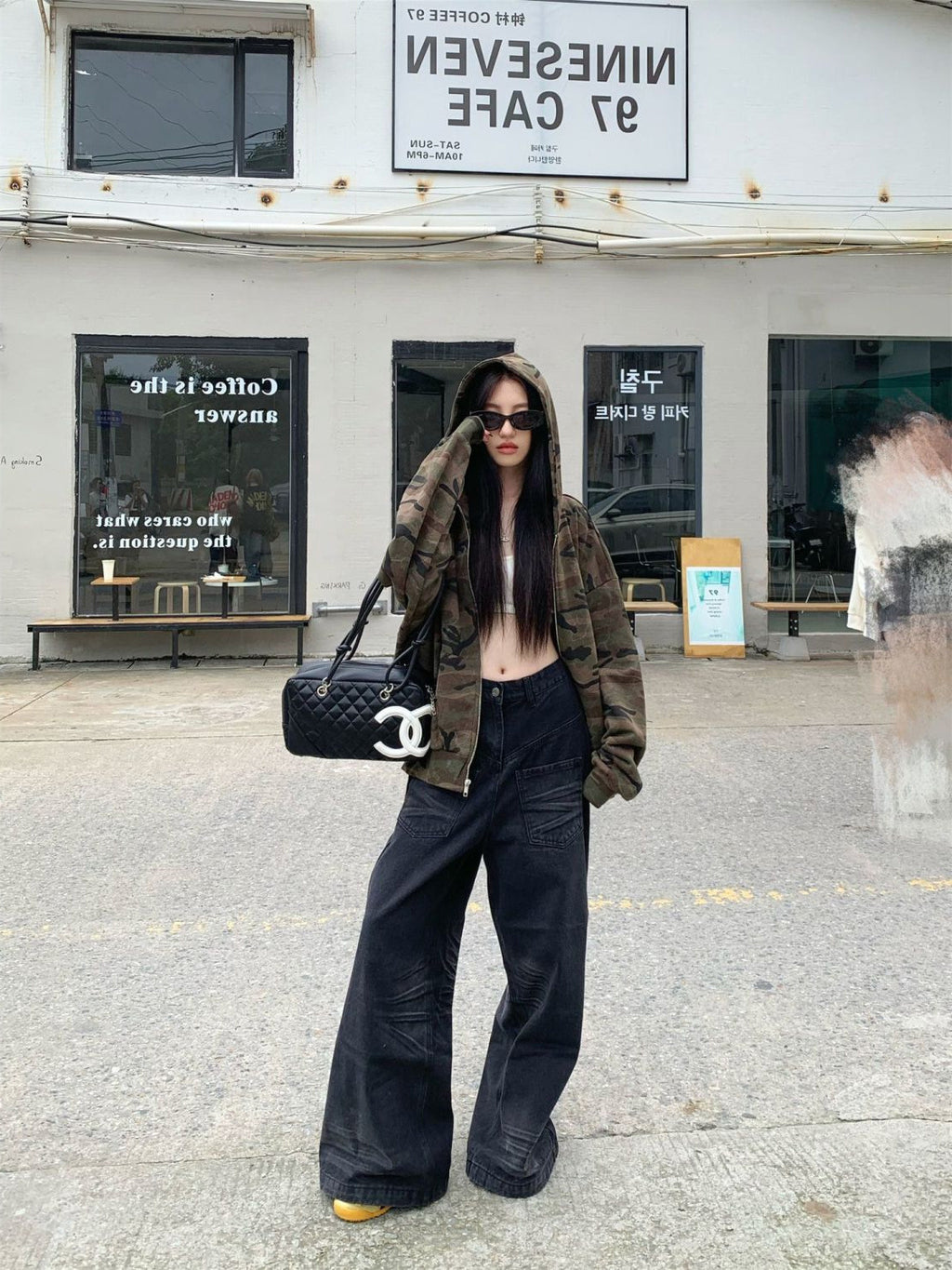 Retro Camouflage Hooded Zipper Jacket