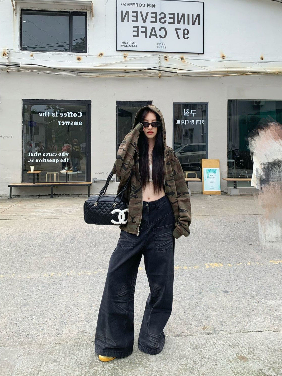 Retro Camouflage Hooded Zipper Jacket
