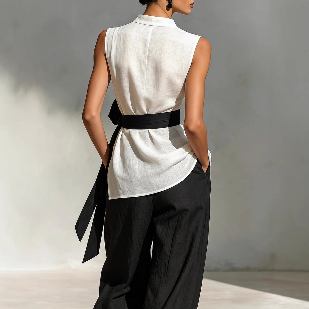 Womens Sleeveless Top and Wide-Leg Pants