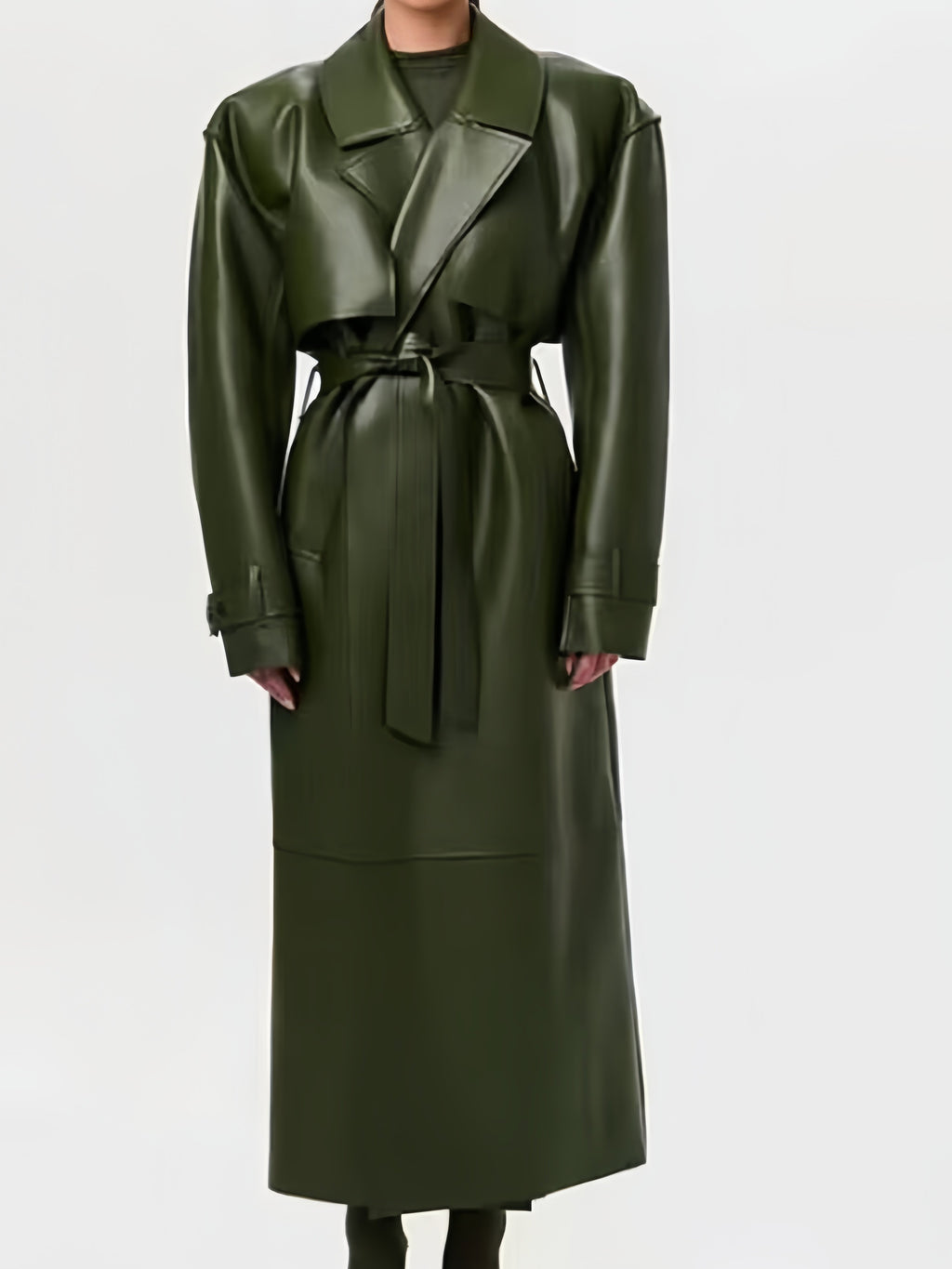 American Retro Long Coat with Belt