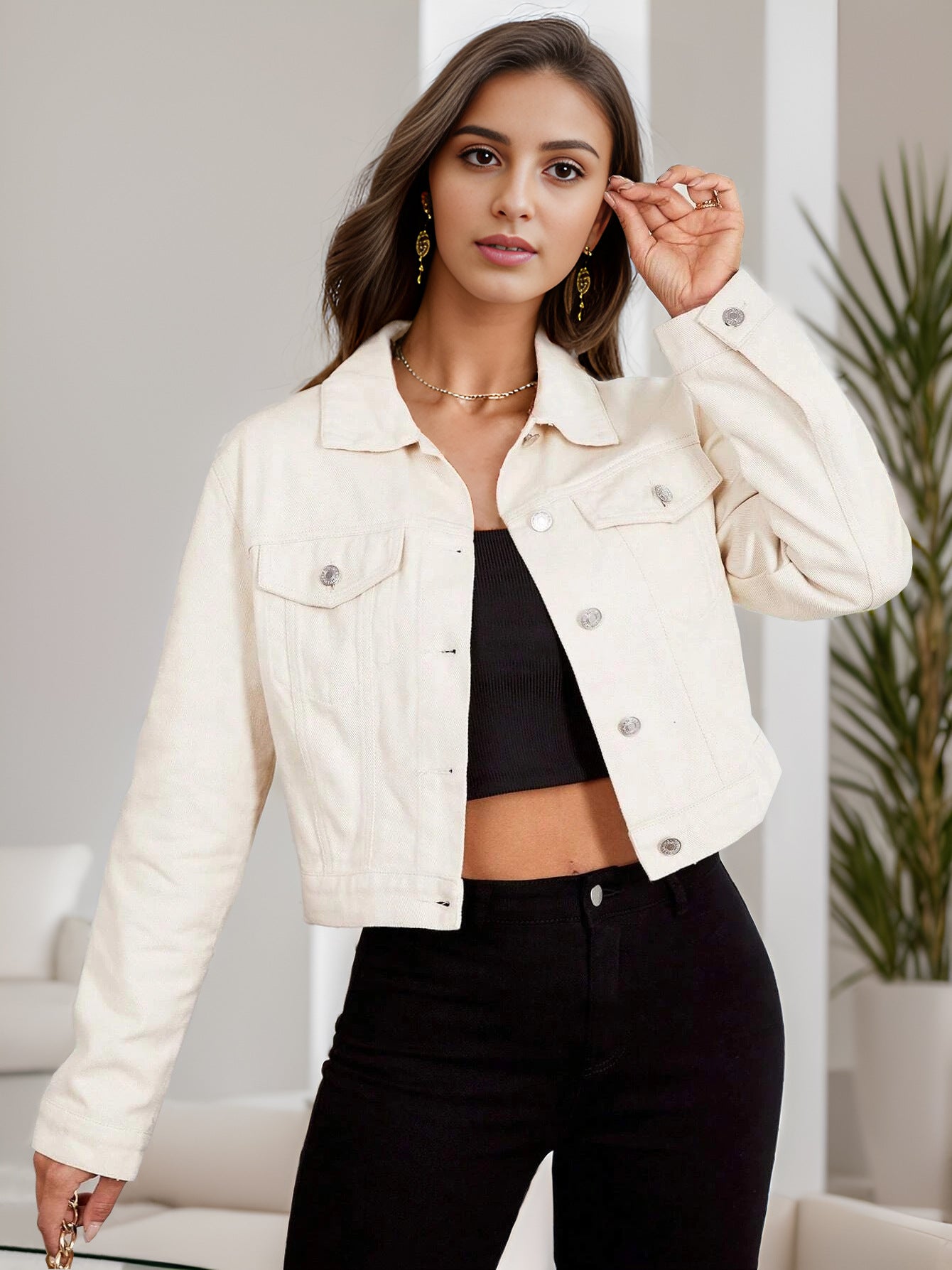 Women's Denim Jacket Casual Short