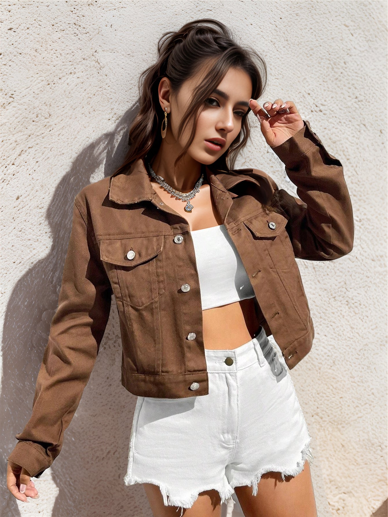Women's Denim Jacket Casual Short