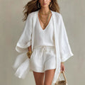 Sleeveless Cardigan Shorts Set