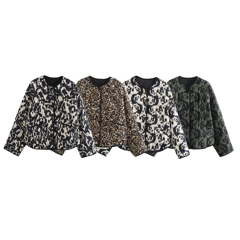 Womens Quilted Print Jacket