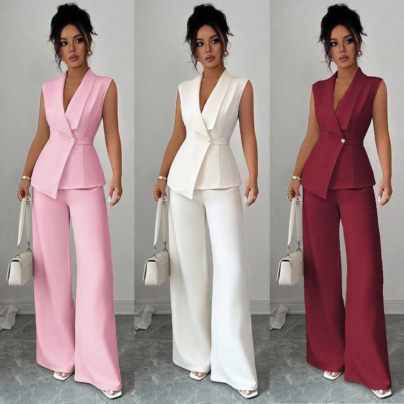 Elegant Sleeveless Vest and Pants Set
