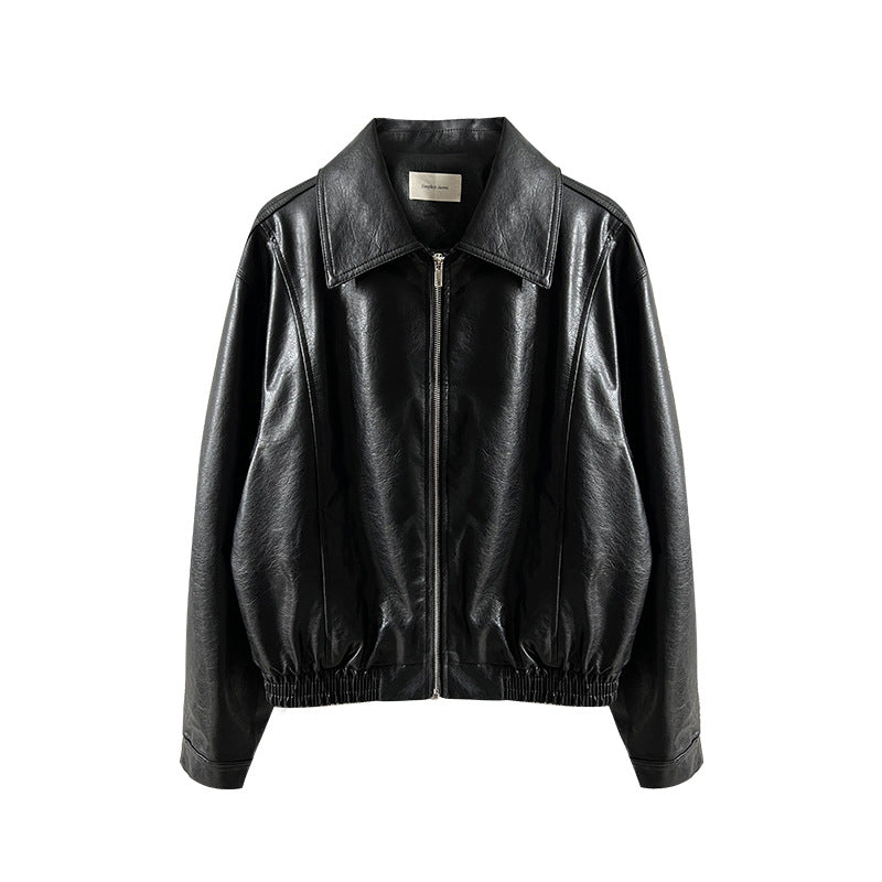 Womens PU Leather Biker Jacket