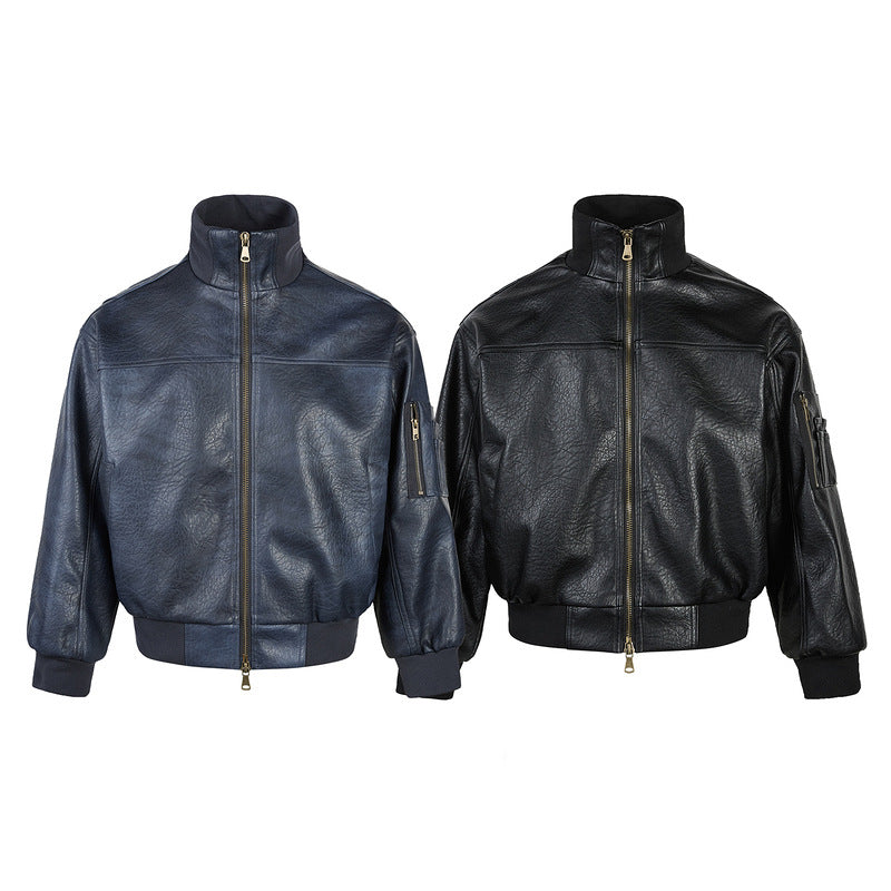 Retro Matte PU Leather Jacket