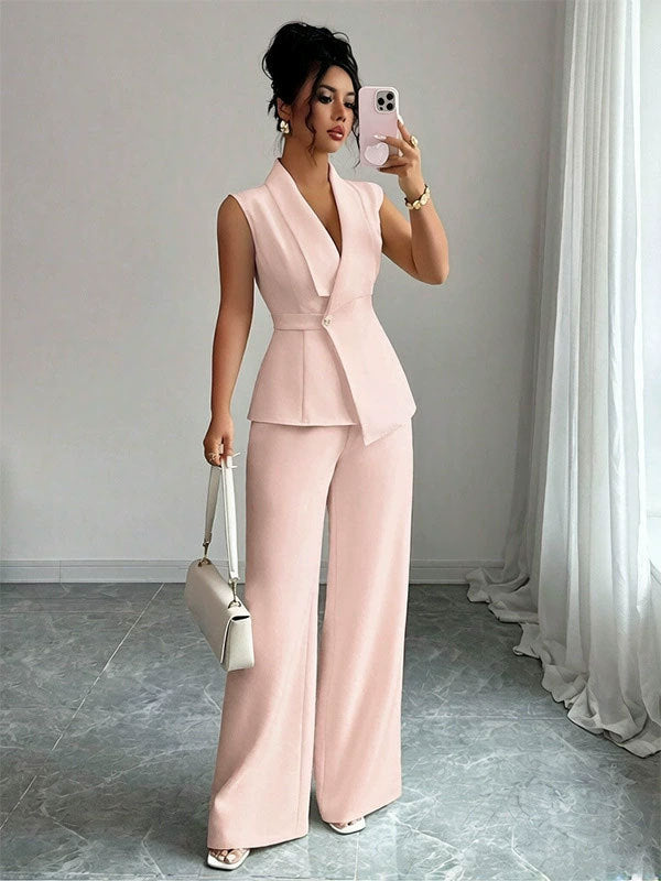 Elegant Sleeveless Vest and Pants Set