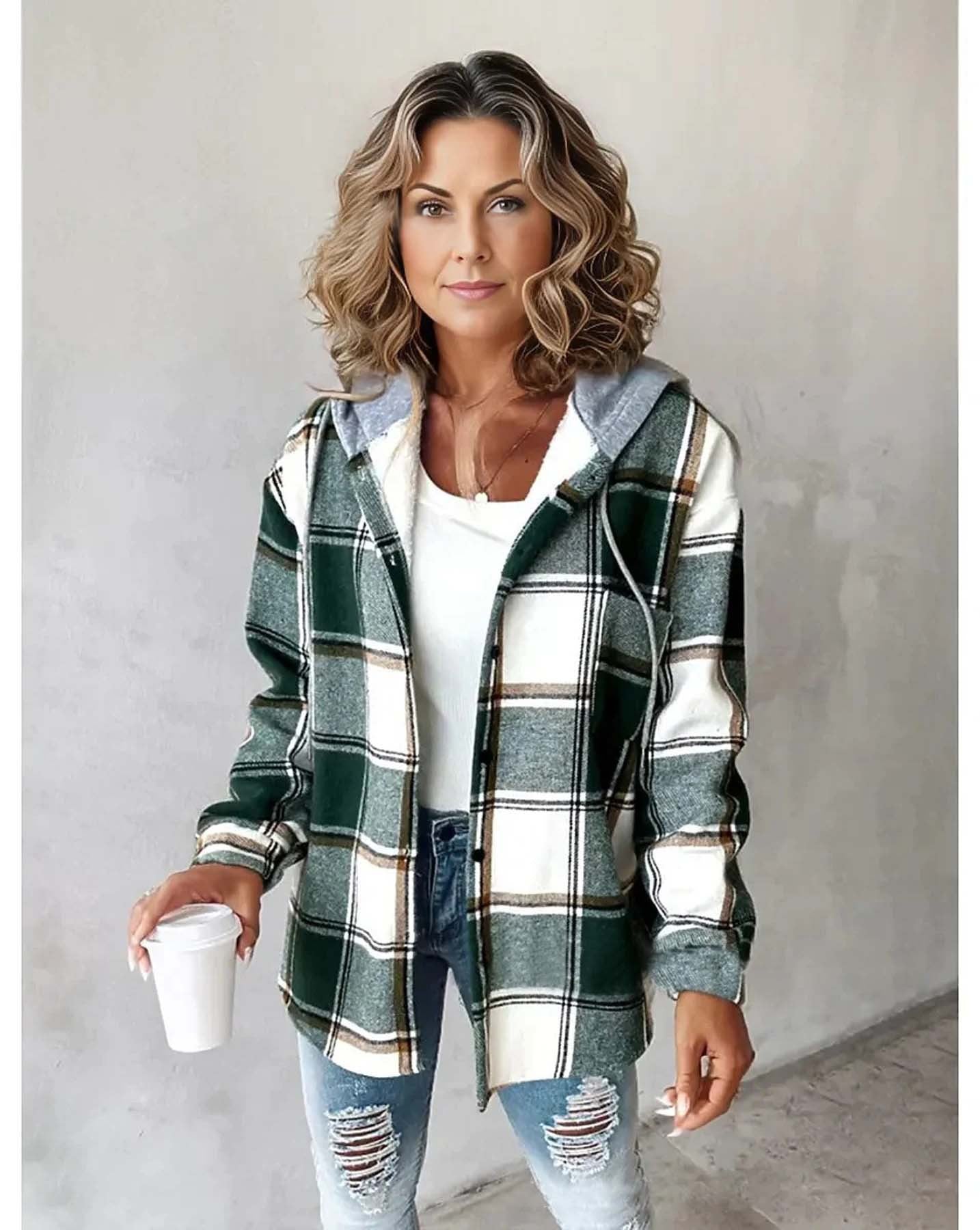 Casual Plaid Jacket for Women
