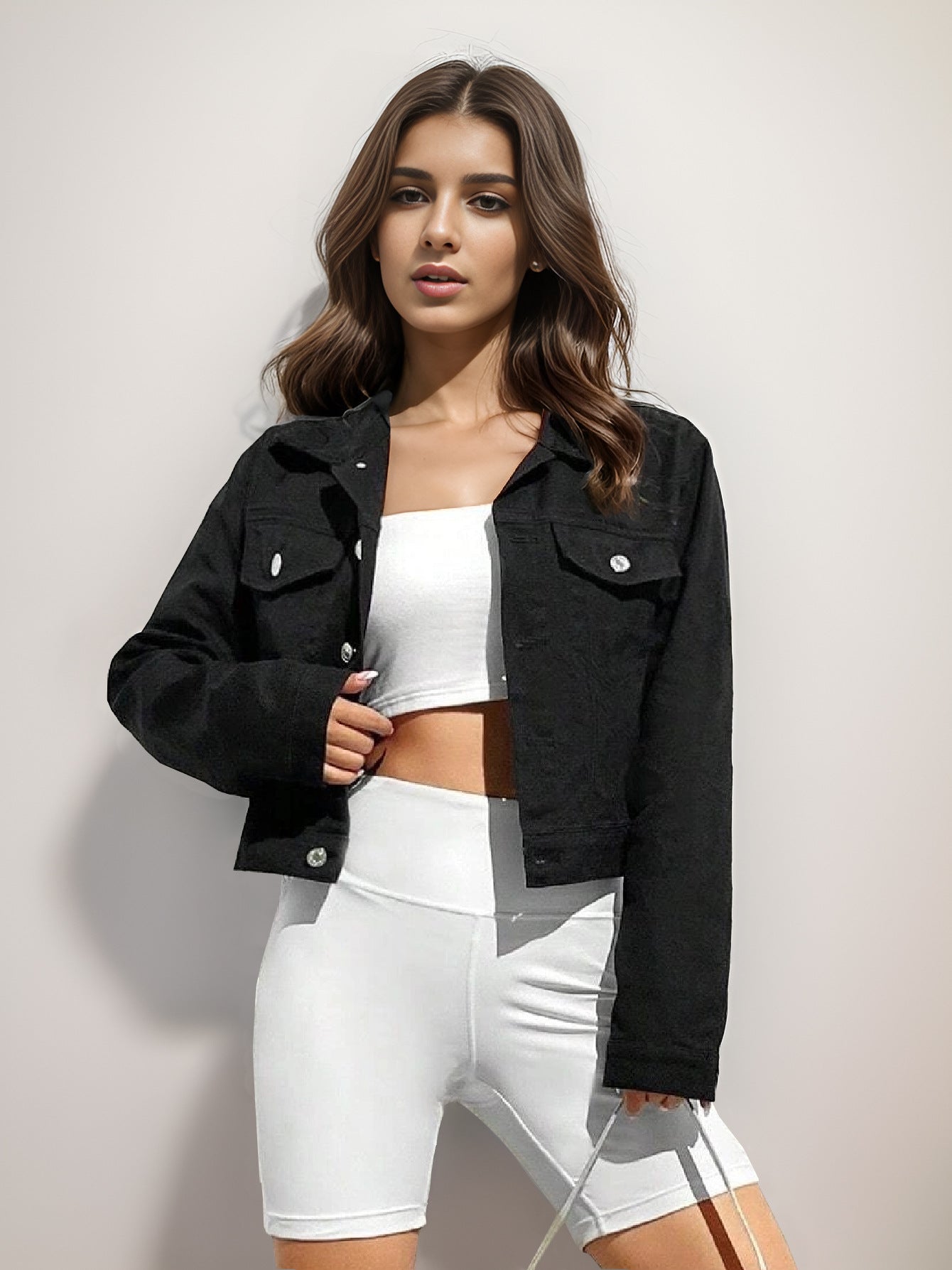 Women's Denim Jacket Casual Short