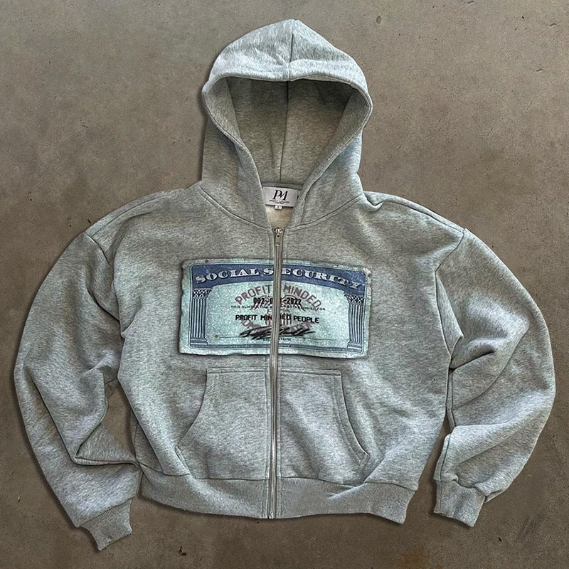 Oversized Zip Up Fleece Hoodie