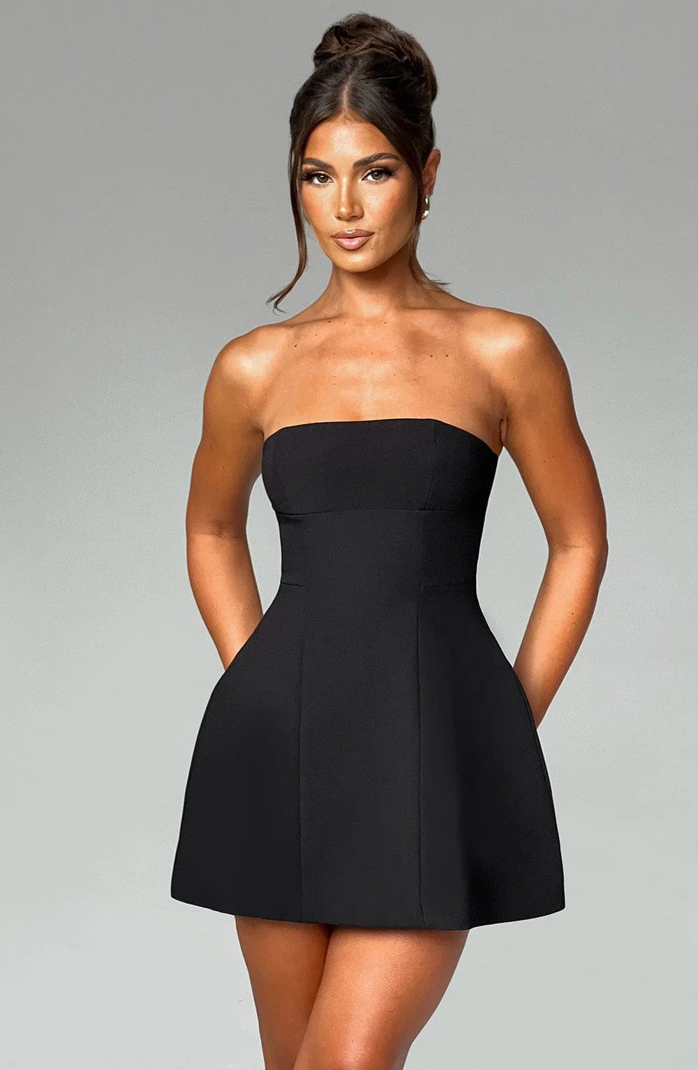 Womens High Waist Tube Top Dress