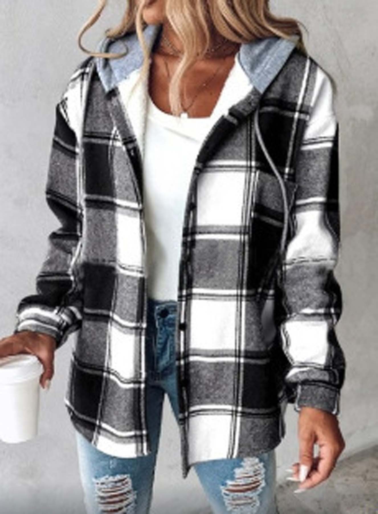Casual Plaid Jacket for Women