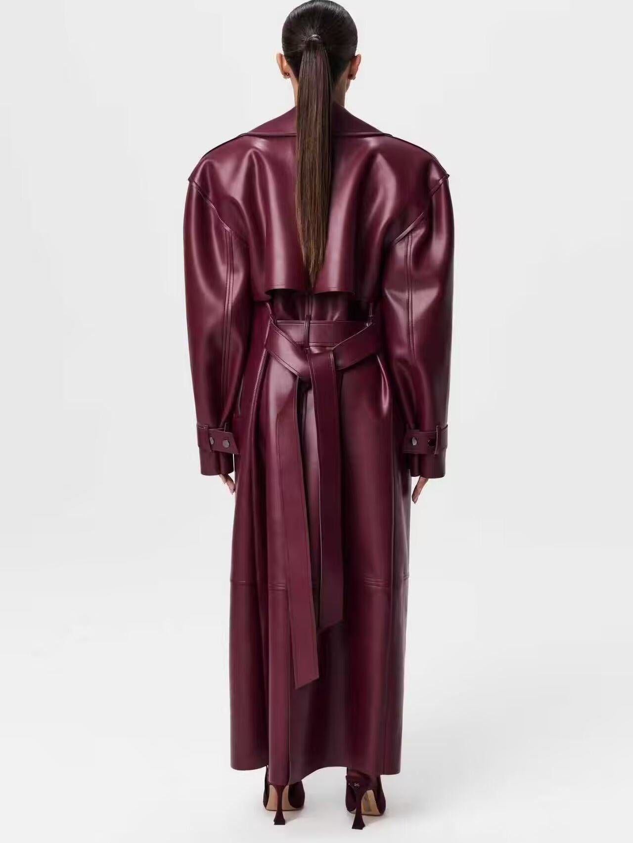 American Retro Long Coat with Belt