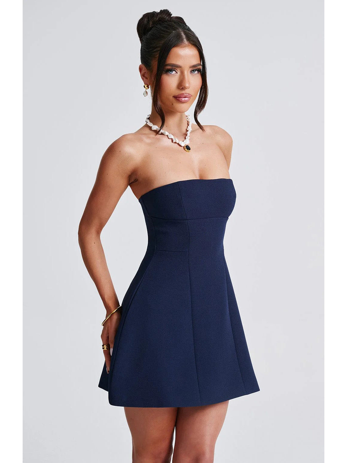 Womens High Waist Tube Top Dress