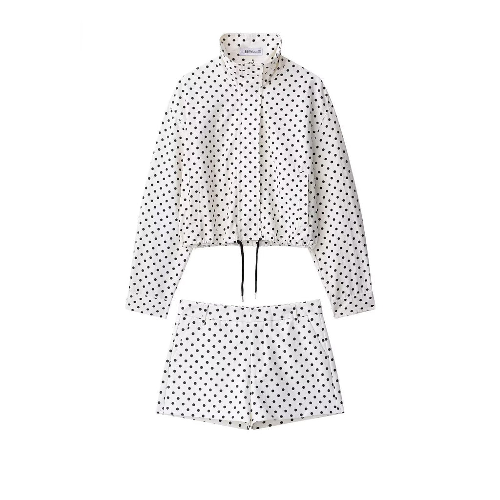 Polka Dot Jacket and Shorts Set