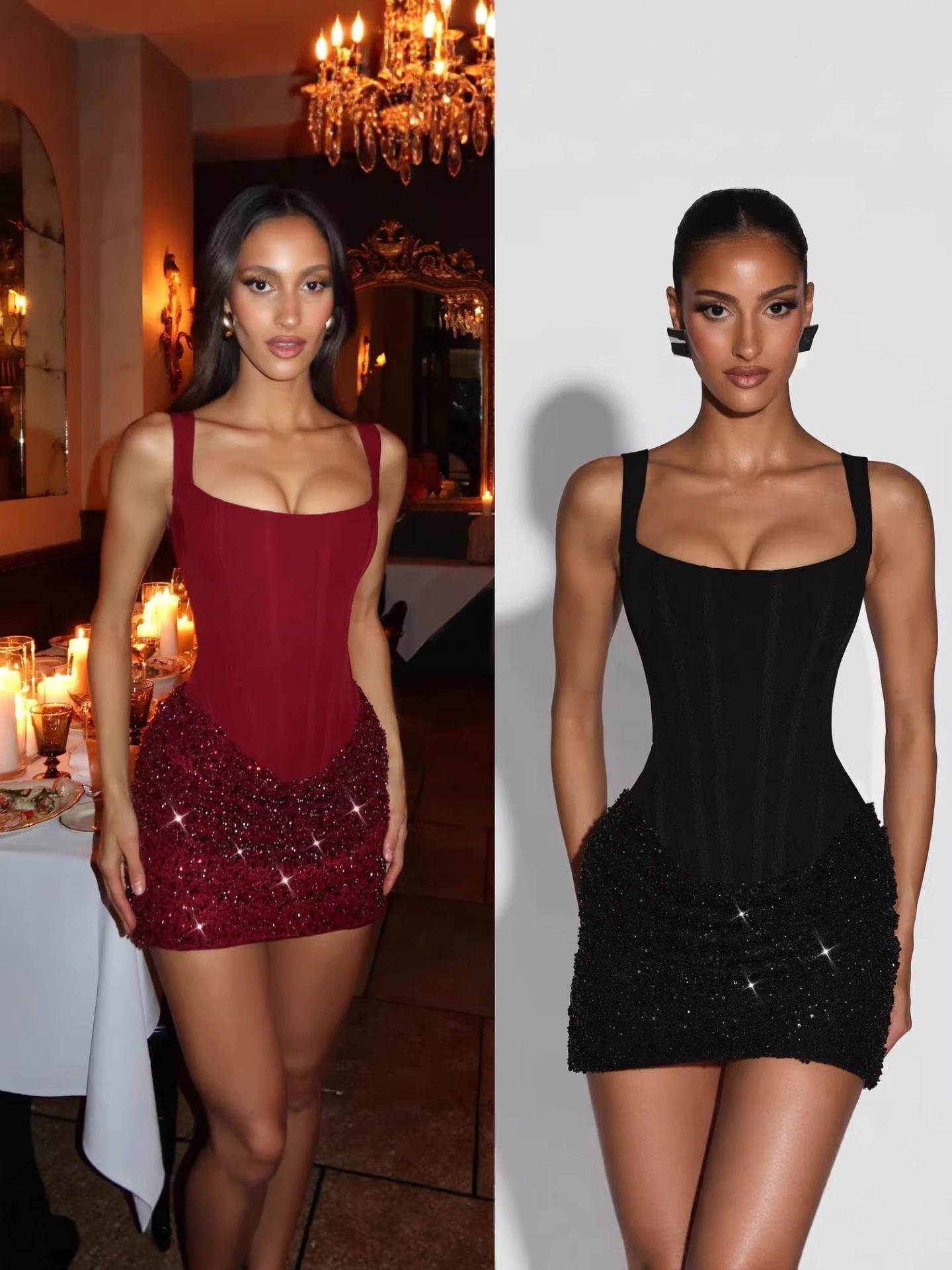 Sequined Bodycon Sleeveless Dress