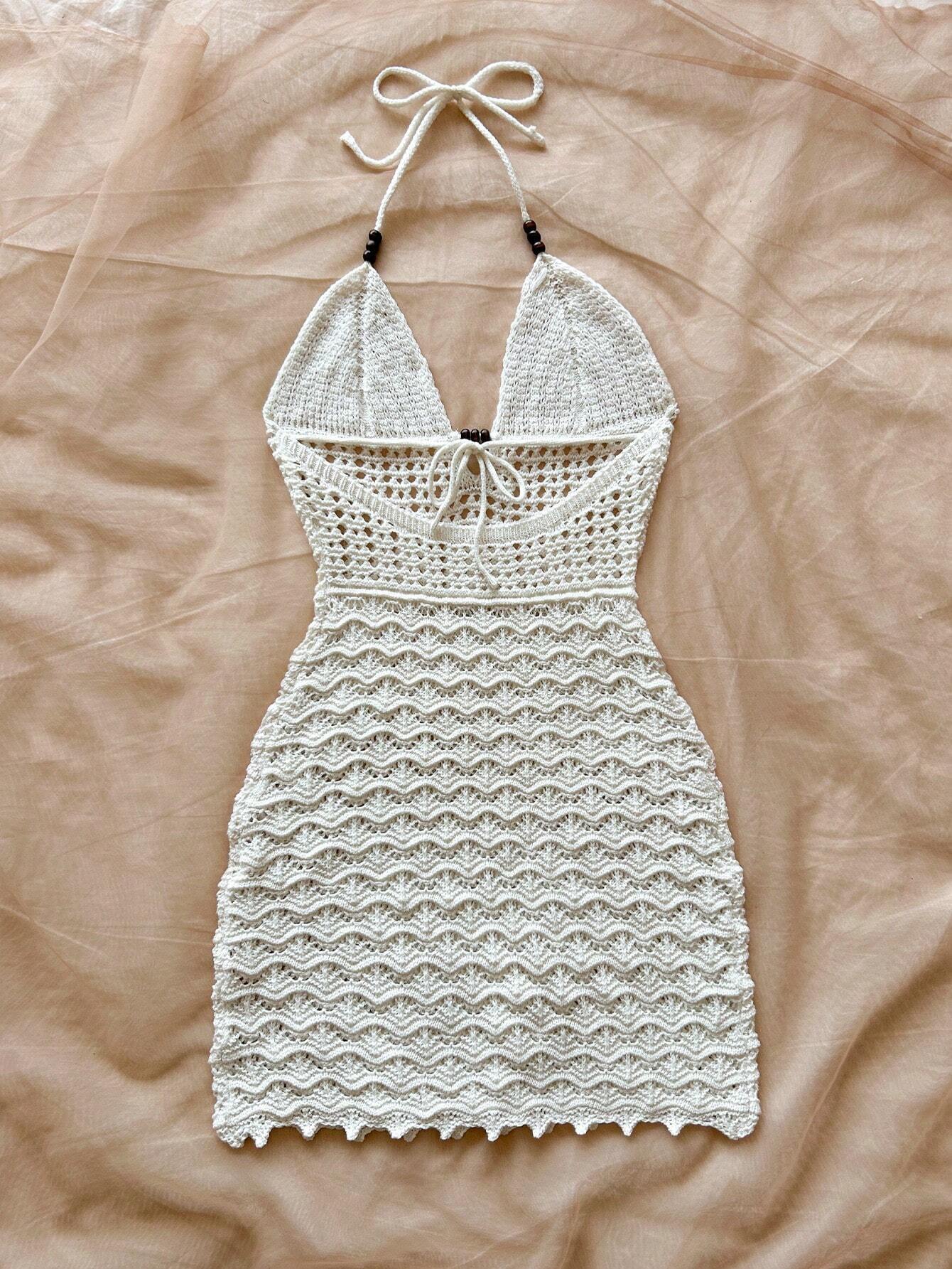 Womens Knitted Beach Cover Up Dress