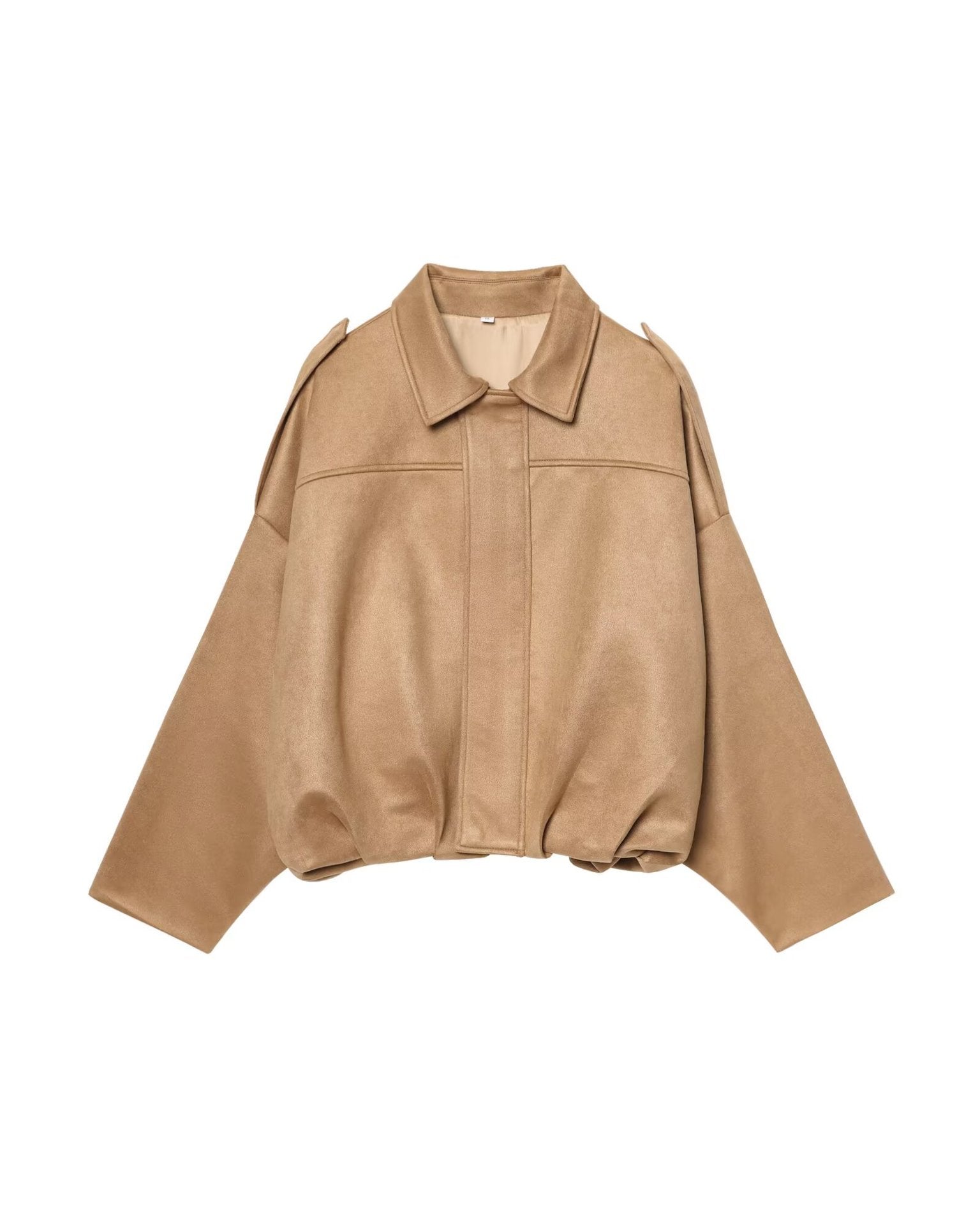 Womens Lapel Zipper Suede Jacket