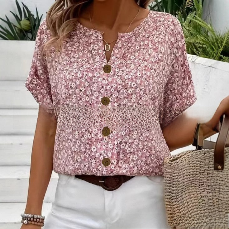 Women's 3D Jacquard V-Neck T-Shirt