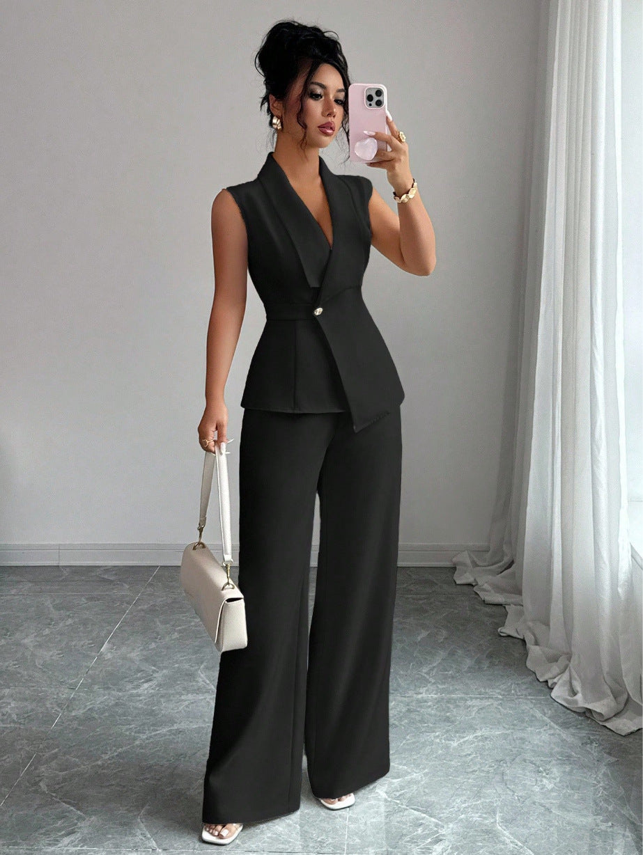 Elegant Sleeveless Vest and Pants Set