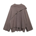 Asymmetrical Scarf Collar Knitted Jacket