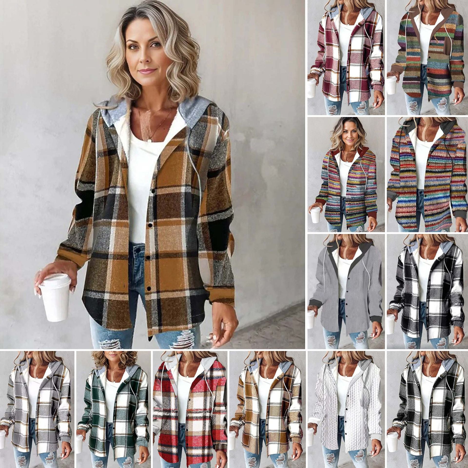 Casual Plaid Jacket for Women