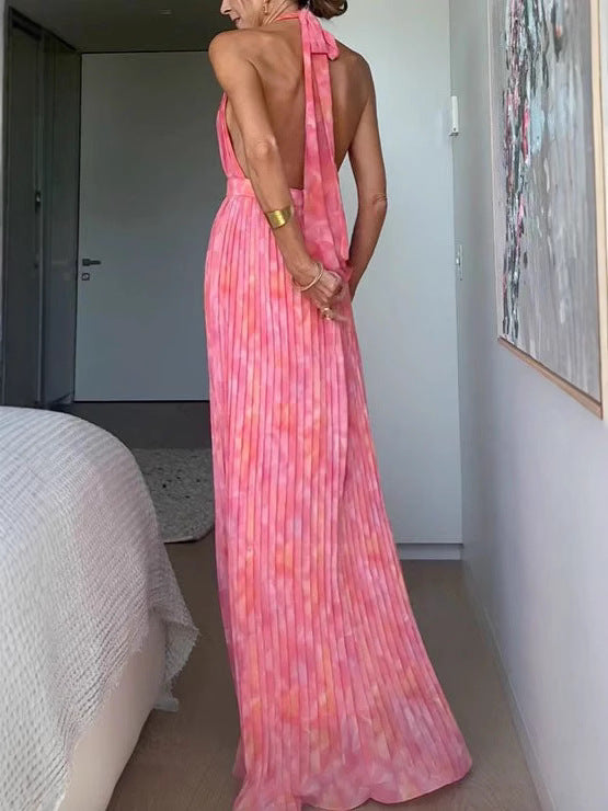 Womens Deep V Backless Slip Dress