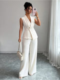 Elegant Sleeveless Vest and Pants Set