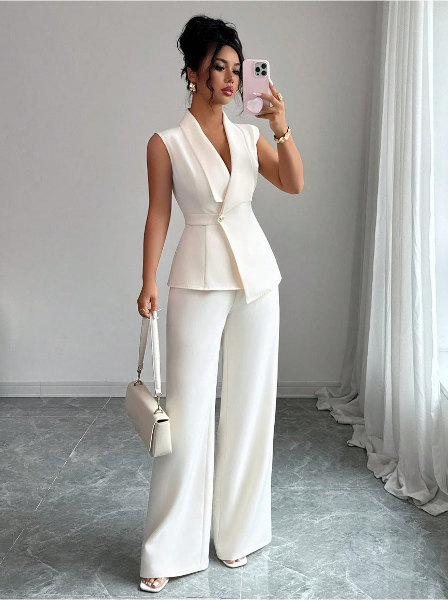 Elegant Sleeveless Vest and Pants Set
