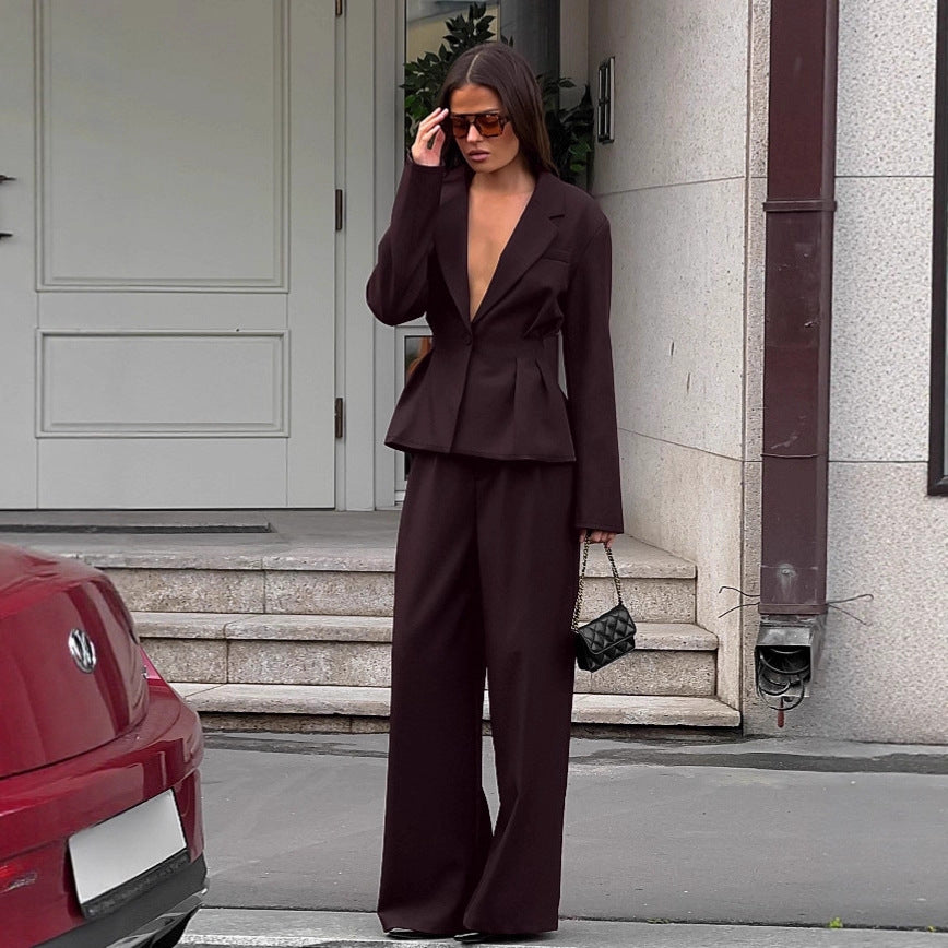 Waist-Cinching Suit Set for Women