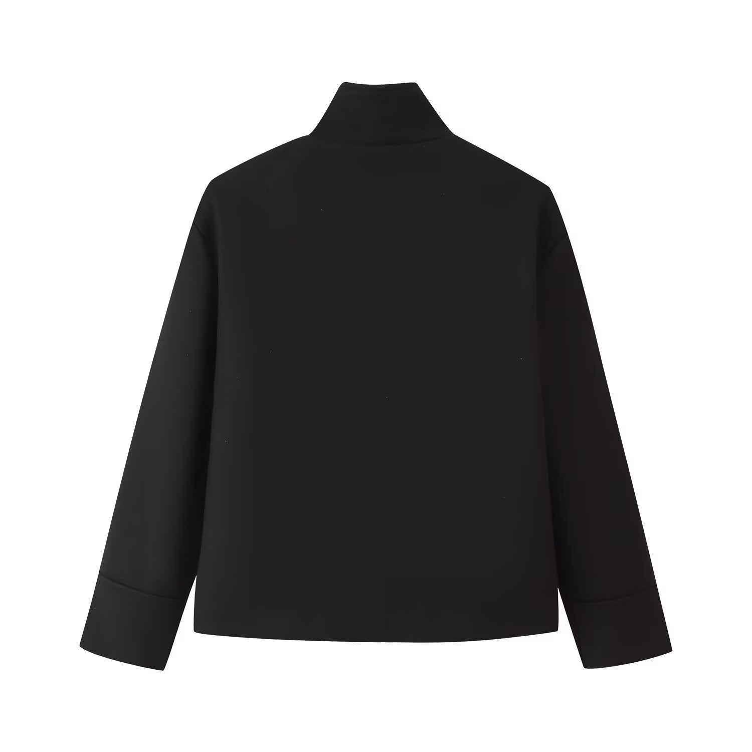 Womens Stand Collar Button Woolen Jacket