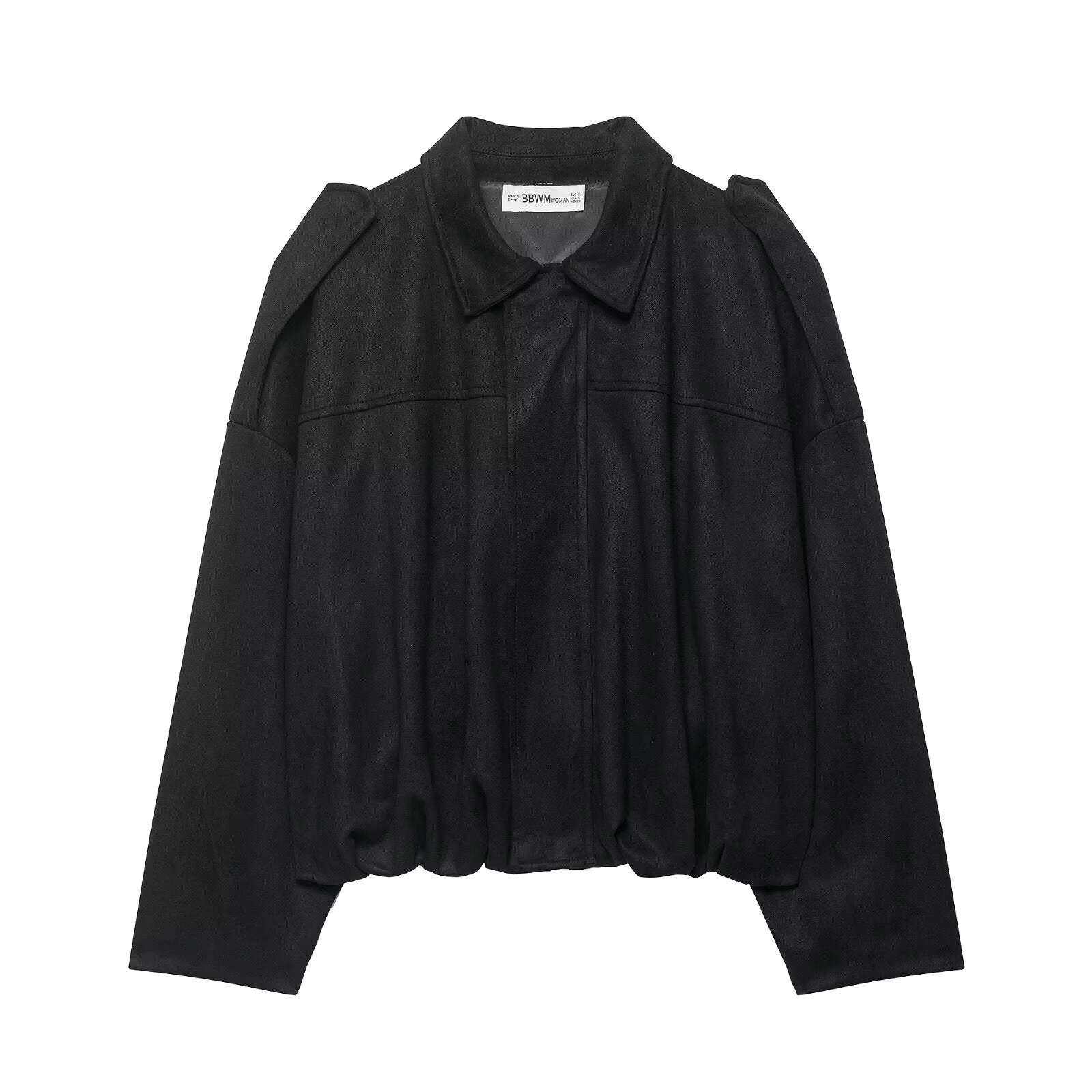 Womens Lapel Zipper Suede Jacket