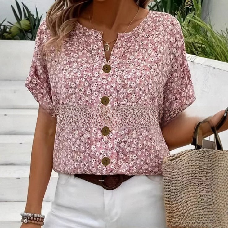 Women's 3D Jacquard V-Neck T-Shirt