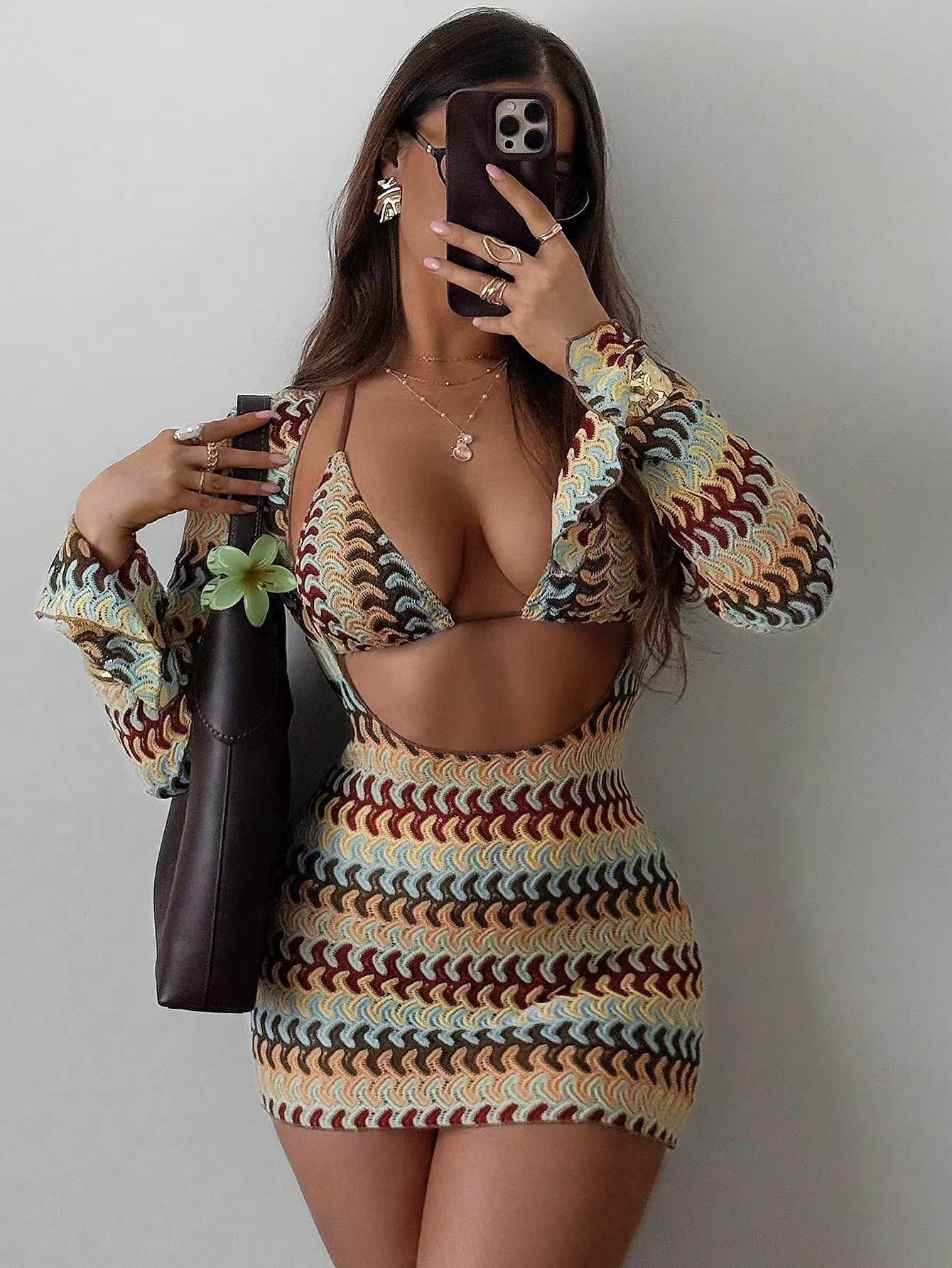 Womens Off-Shoulder Beach Dress