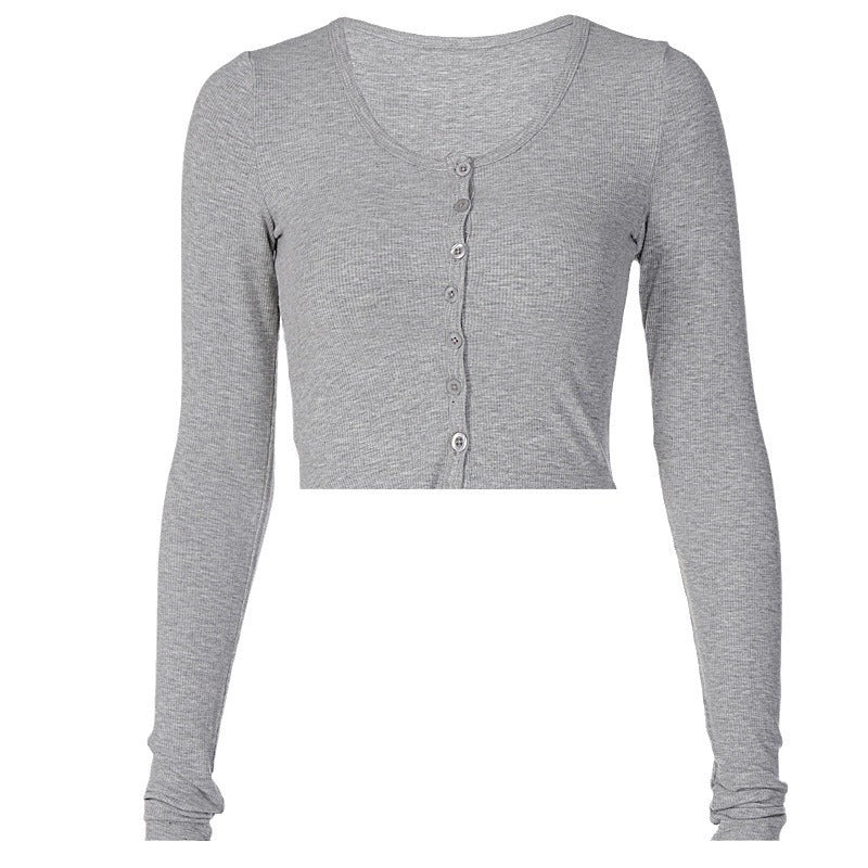 Single Button Crop Top