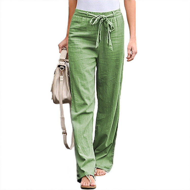 Women's Cotton Linen Wide Leg Pants