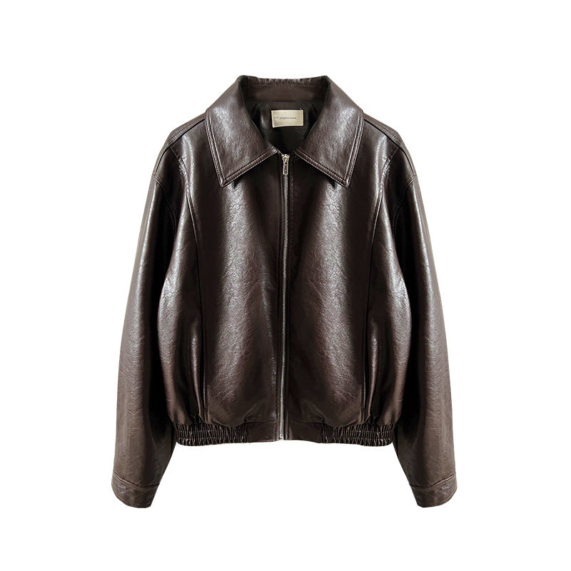 Womens PU Leather Biker Jacket