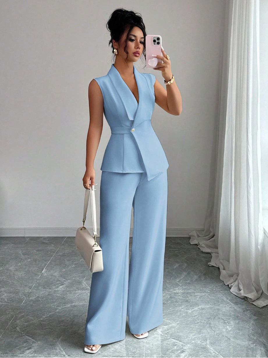 Elegant Sleeveless Vest and Pants Set