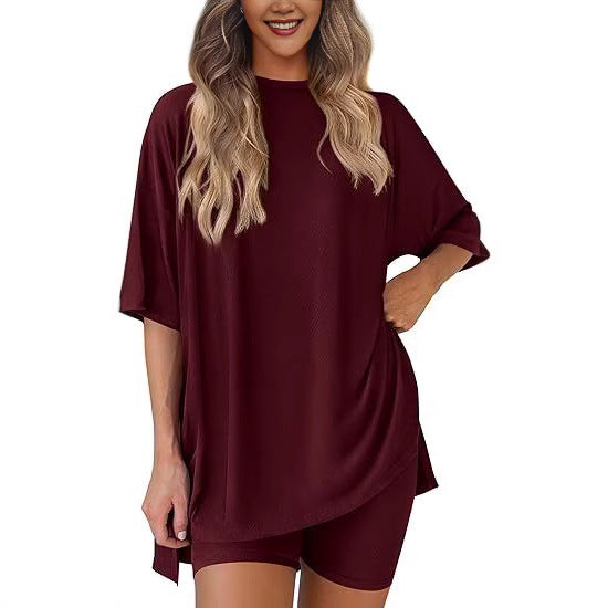 Women's Casual Short Sleeve Shorts Set