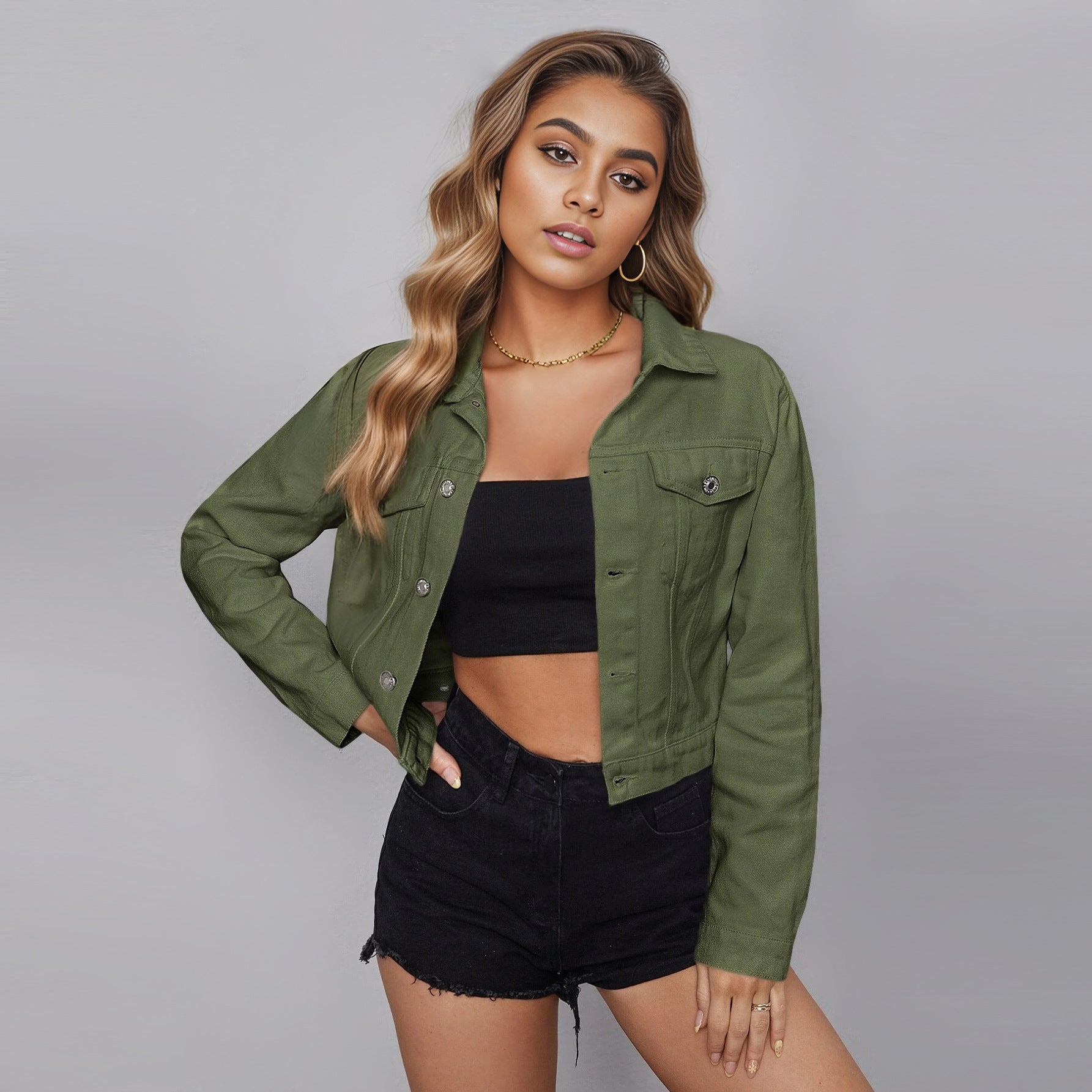 Women's Denim Jacket Casual Short
