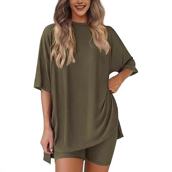 Women's Casual Short Sleeve Shorts Set