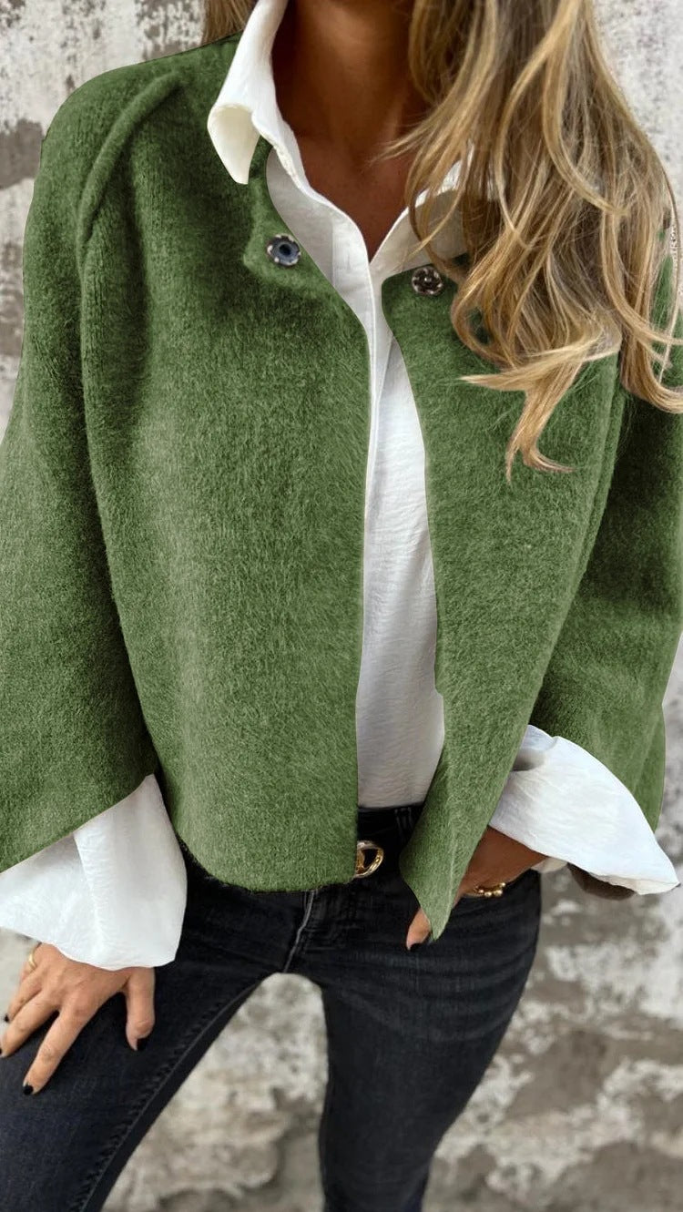 Loose Fit Cashmere Long Sleeve Jacket