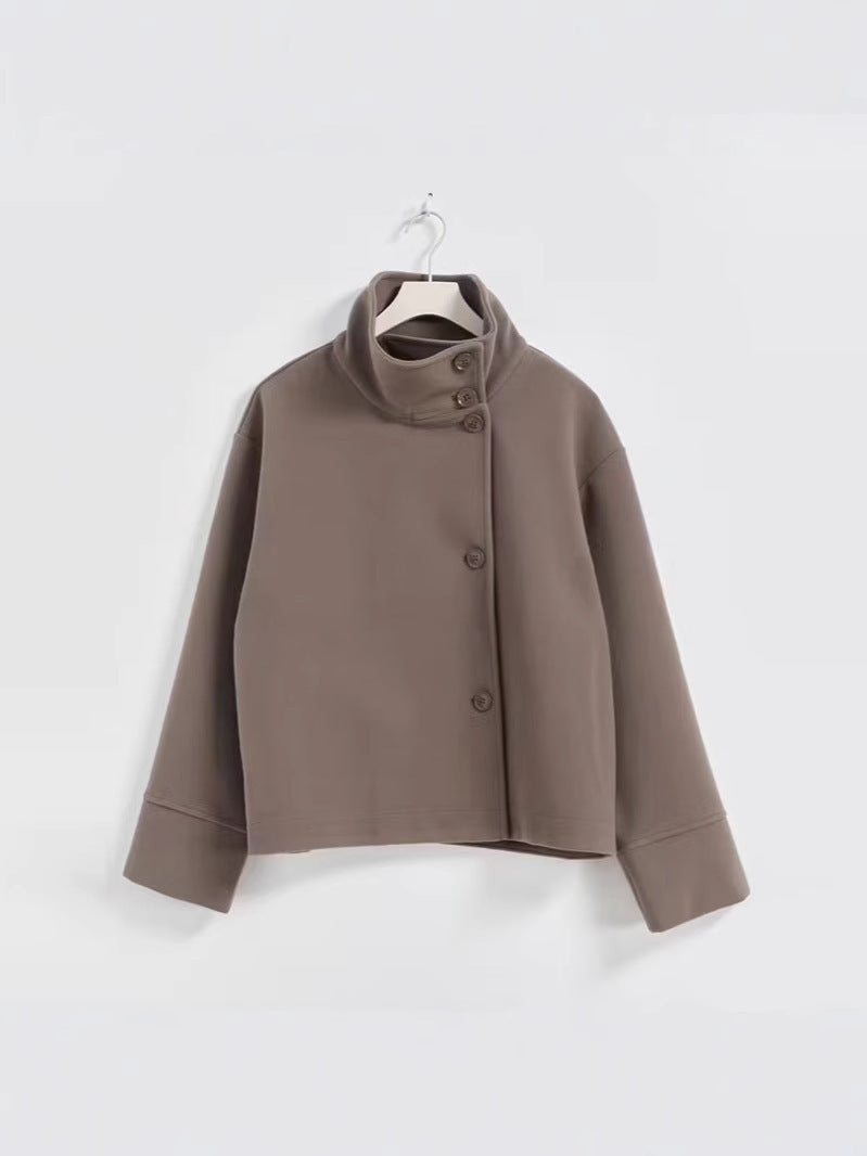Women's Elegant Stand Collar Wool Coat